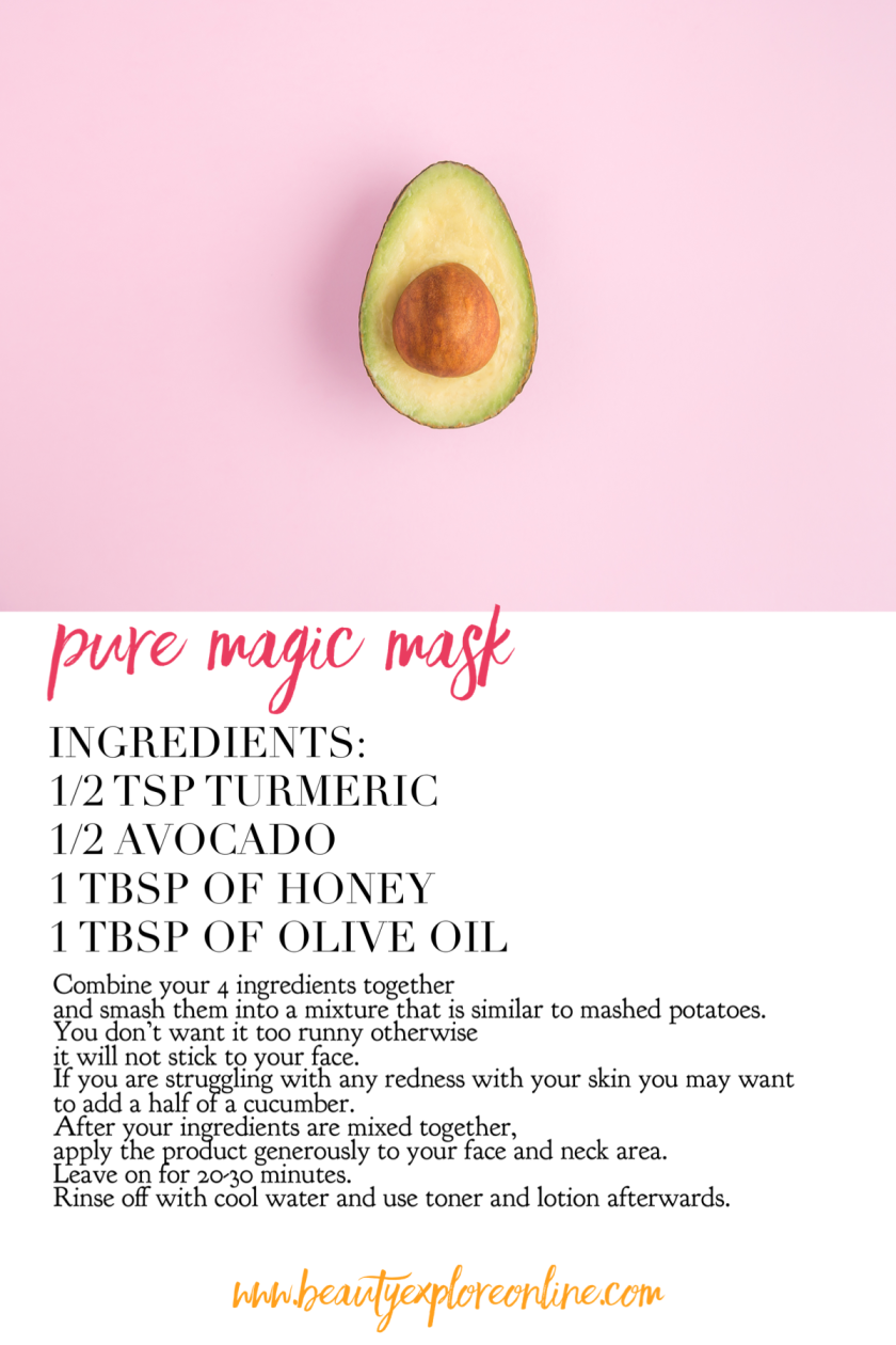DIY Beauty at Home Avocado Face Mask Recipe by Beauty Explore Online Pure Magic Mask